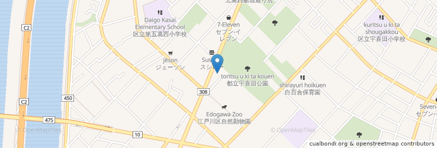 Mapa de ubicacion de 葛西児童センター en اليابان, 東京都, 江戸川区.