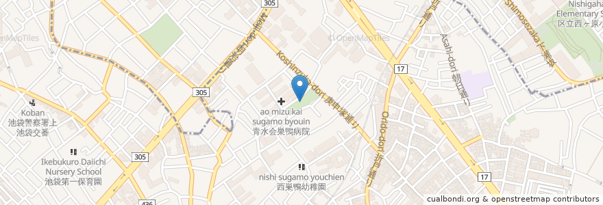 Mapa de ubicacion de 区民ひろば西巣鴨第一 en 日本, 東京都, 豊島区, 北区.