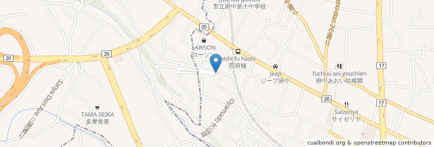 Mapa de ubicacion de 西府結いの家 en Япония, Токио, Кунитати.