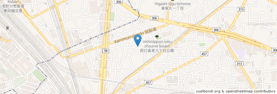 Mapa de ubicacion de 西日暮里ひろば館 en Япония, Токио.