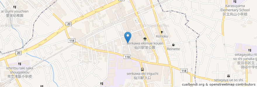Mapa de ubicacion de 調布市仙川在宅介護支援センター en 일본, 도쿄도, 調布市.