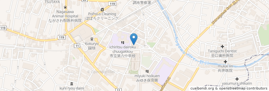 Mapa de ubicacion de 調布市立国領在宅介護支援センター en اليابان, 東京都, 調布市.