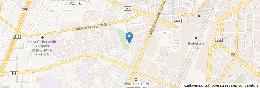 Mapa de ubicacion de 豊島区西池袋在宅介護支援センター en ژاپن, 東京都, 豊島区.