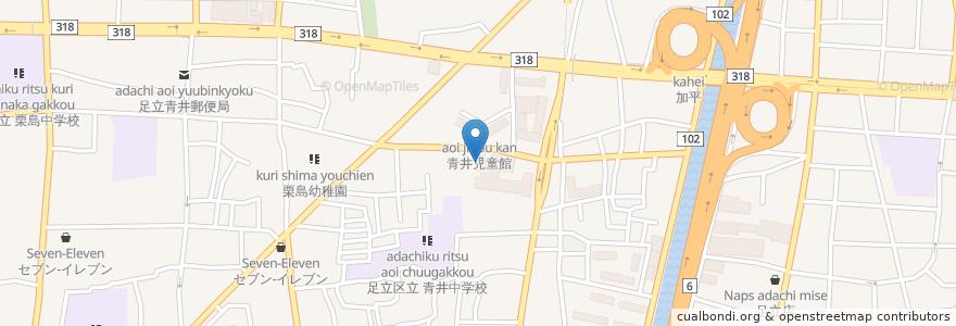 Mapa de ubicacion de 足立あかしあ園 en Japonya, 東京都, 足立区.
