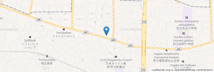 Mapa de ubicacion de 野方地域センター分室(高齢者集会室) en 日本, 東京都, 中野区.