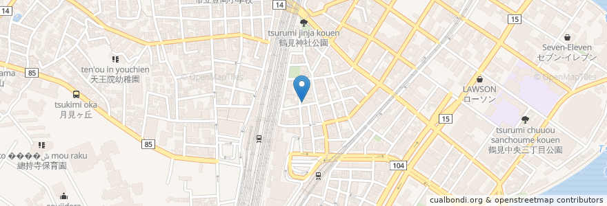 Mapa de ubicacion de 鈴木助産院 en Japan, 神奈川県, Yokohama, 鶴見区.