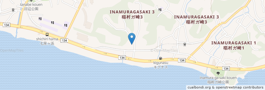 Mapa de ubicacion de 鎌倉静養館 en 일본, 가나가와현, 鎌倉市.