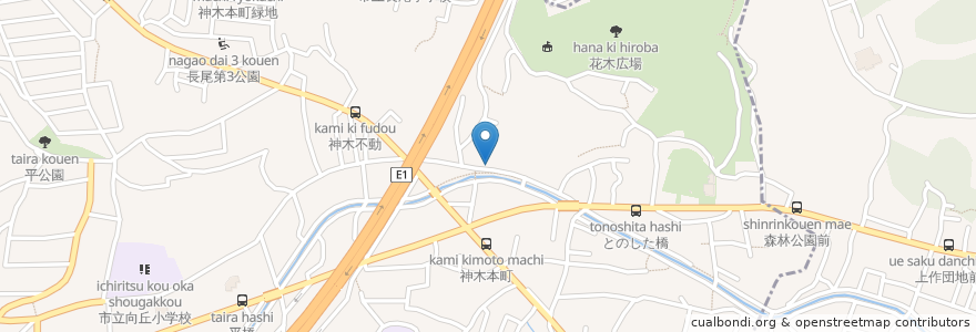 Mapa de ubicacion de 長尾けやきの里 en Япония, Канагава, Кавасаки, Миямаэ.