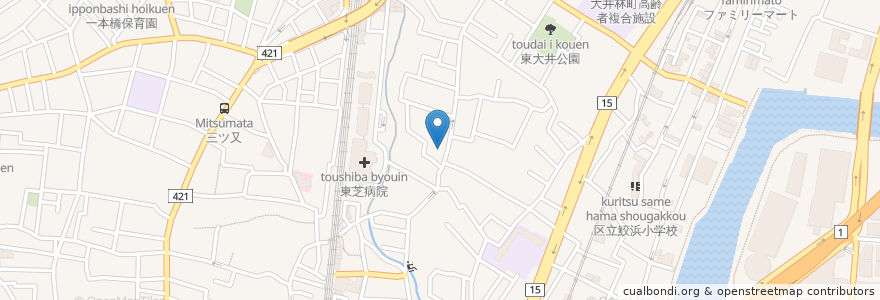Mapa de ubicacion de 関ケ原シルバーセンター en 일본, 도쿄도, 品川区.