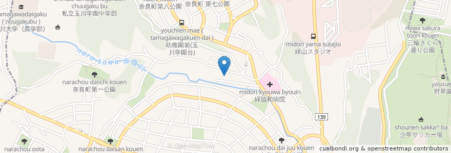 Mapa de ubicacion de 青葉メゾン en ژاپن, 神奈川県, 横浜市, 青葉区.