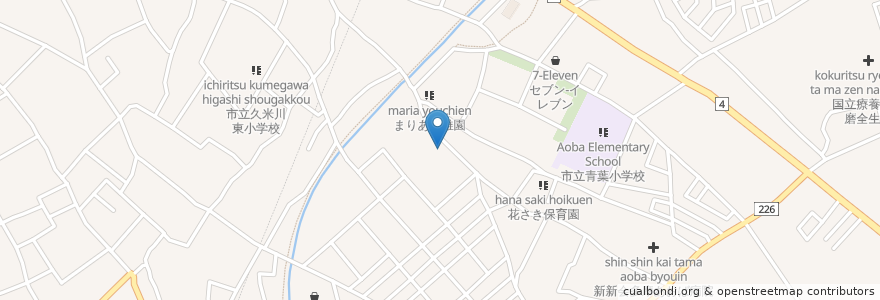 Mapa de ubicacion de 青葉第一児童遊園 en 일본, 도쿄도, 東村山市.