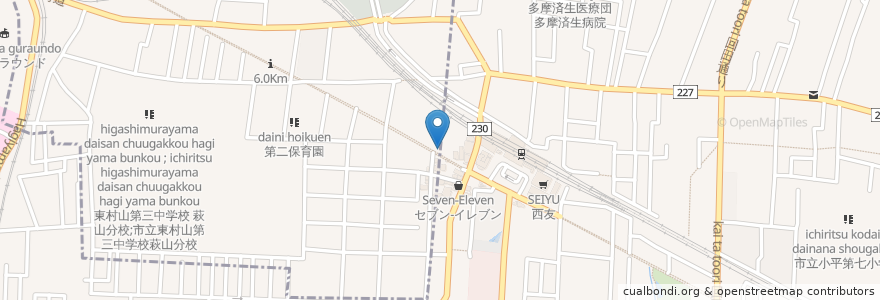 Mapa de ubicacion de 食事サービスセンターなごみ en Japan, Tokio, 小平市.