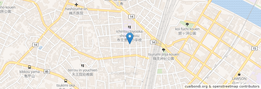 Mapa de ubicacion de 鶴見ワークトレーニングハウス en اليابان, كاناغاوا, 横浜市, 鶴見区.