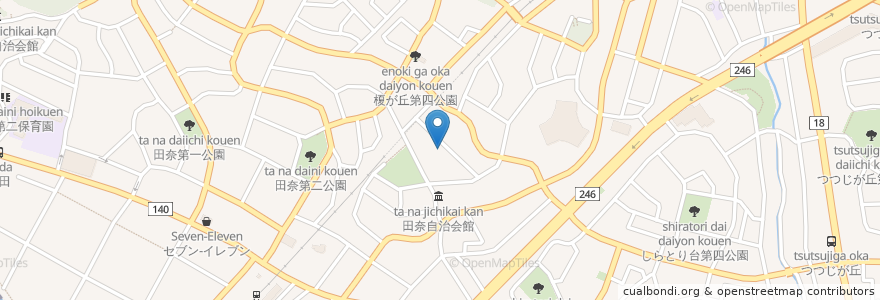 Mapa de ubicacion de ＮＰＯさがみ青葉田奈荘 en 일본, 가나가와현, 요코하마시, 青葉区.