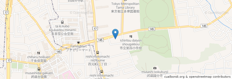 Mapa de ubicacion de ＳＳＳ３６ en Giappone, Tokyo, 国分寺市, 府中市.
