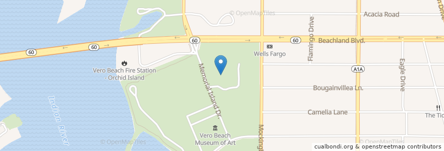 Mapa de ubicacion de Riverside Theater en 美利坚合众国/美利堅合眾國, 佛罗里达州/佛羅里達州, Indian River County, Vero Beach.