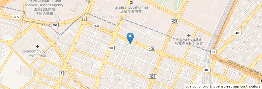 Mapa de ubicacion de 植松薬局 en 일본, 도쿄도, 미나토.