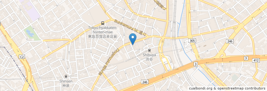 Mapa de ubicacion de びんちょうや en 日本, 東京都, 渋谷区.
