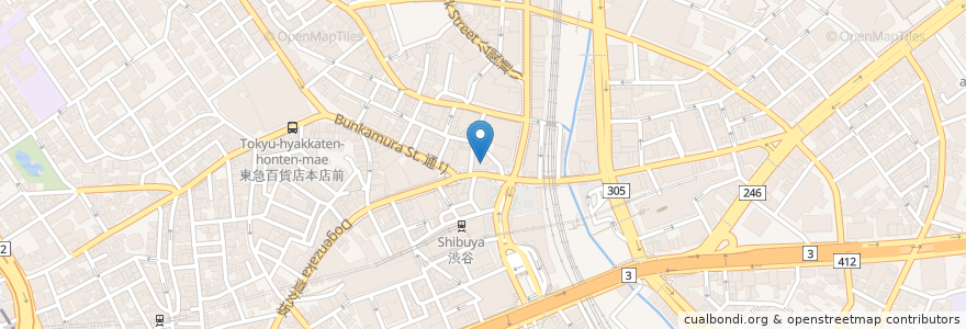Mapa de ubicacion de もんじゃ お好み焼き en Jepun, 東京都, 渋谷区.