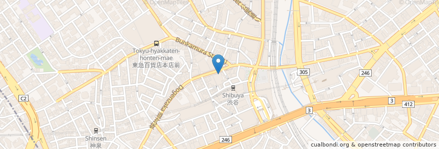 Mapa de ubicacion de キーフェル en 日本, 東京都, 渋谷区.