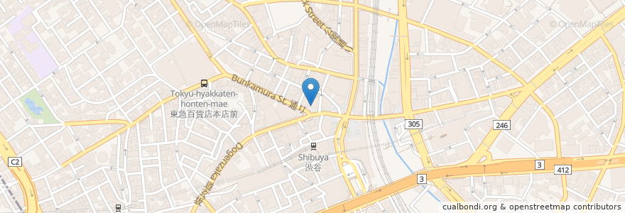 Mapa de ubicacion de グルメタウン en Japan, 東京都, 渋谷区.