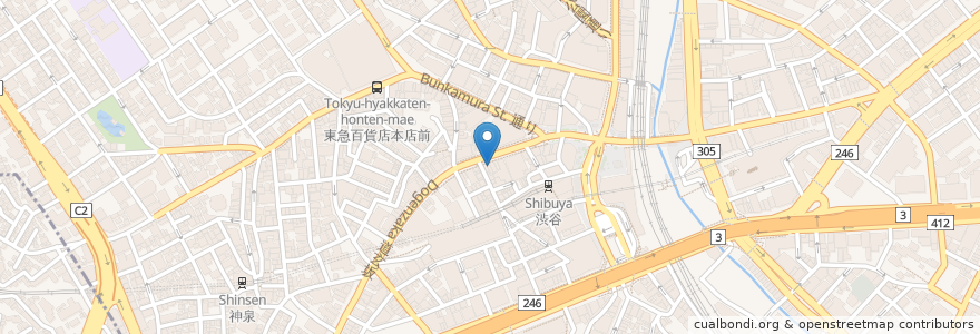 Mapa de ubicacion de 炭火焼鳥 手串屋 en Japan, 東京都, 渋谷区.