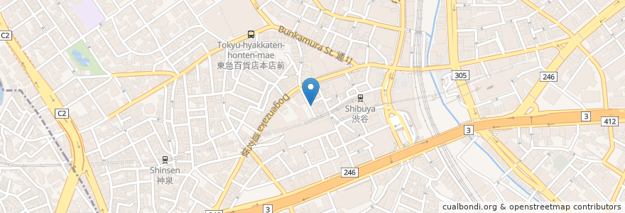 Mapa de ubicacion de くんなまし en Japan, 東京都, 渋谷区.
