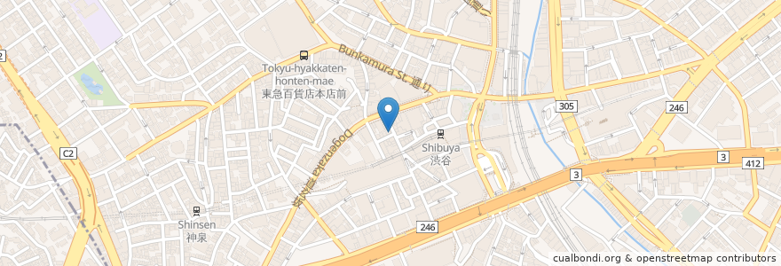 Mapa de ubicacion de 焼肉 寿亭 en 日本, 東京都, 渋谷区.