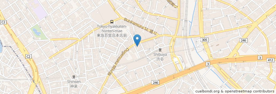 Mapa de ubicacion de FUJITSU パソコン スクール en Jepun, 東京都, 渋谷区.