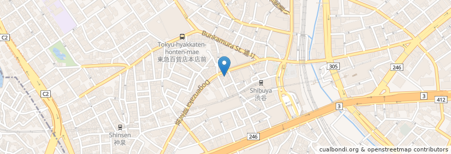 Mapa de ubicacion de チャオタイ en Japon, Tokyo, 渋谷区.