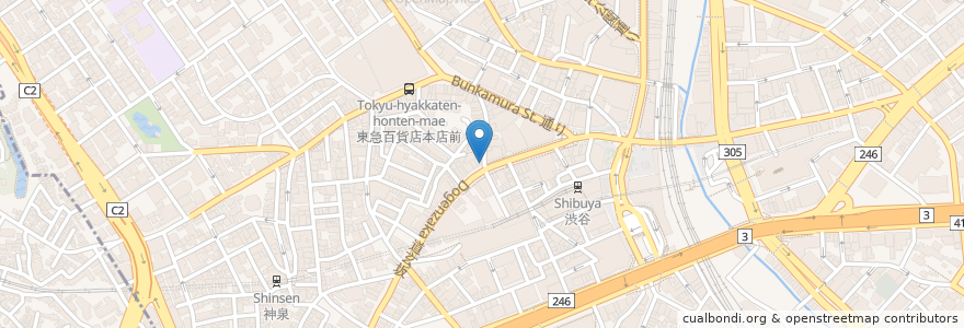 Mapa de ubicacion de 無料案内所 en Japan, 東京都, 渋谷区.