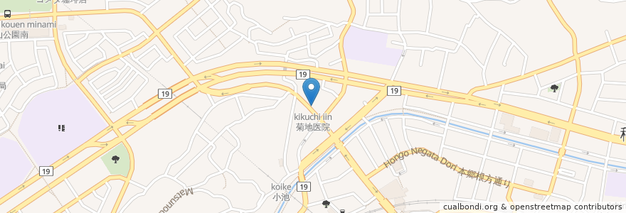 Mapa de ubicacion de 菊地医院 en Giappone, Tokyo, 稲城市.