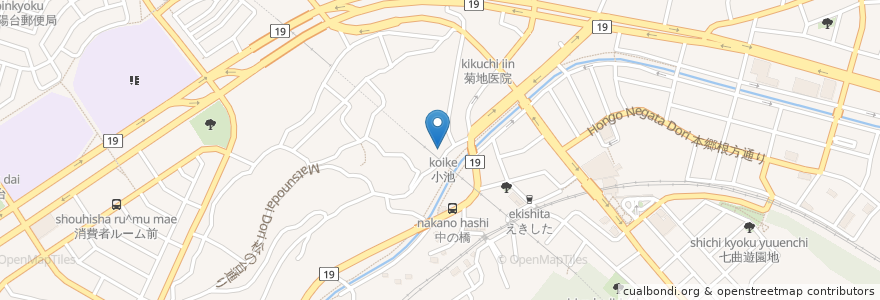 Mapa de ubicacion de こいけ en ژاپن, 東京都, 稲城市.