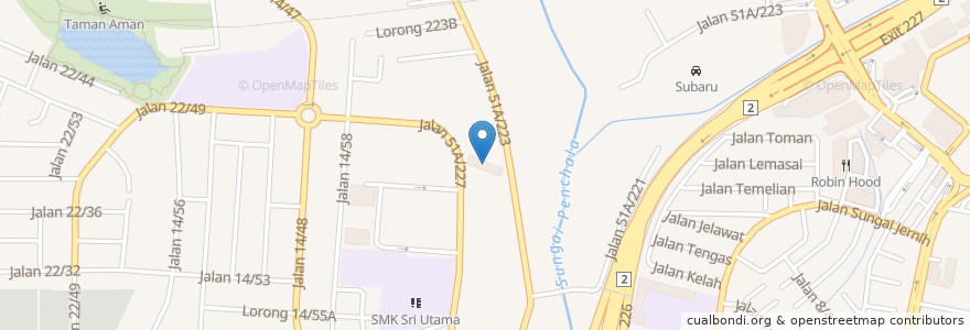 Mapa de ubicacion de Medan Selera Jaya Jalan 223 en Malaysia, Selangor, Petaling Jaya.