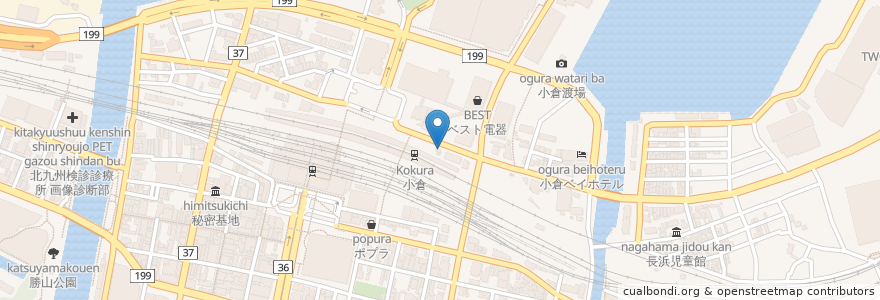 Mapa de ubicacion de バジェット・レンタカー en Japan, Fukuoka Prefecture, Kitakyushu, Kokura-Kita Ward.
