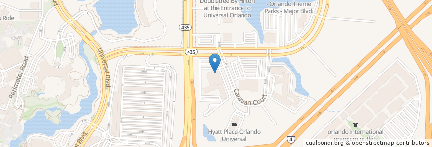 Mapa de ubicacion de TGI Friday's en Estados Unidos Da América, Flórida, Condado De Orange, Orlando.