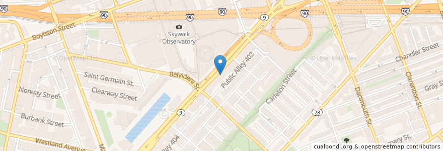 Mapa de ubicacion de Brasserie JO en 미국, 매사추세츠, Suffolk County, Boston.