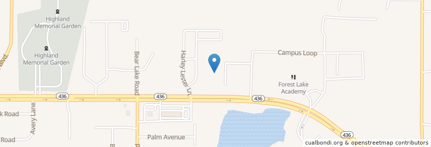 Mapa de ubicacion de Forest Lake Church en Соединённые Штаты Америки, Флорида, Seminole County.