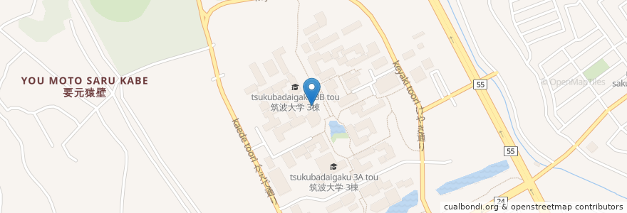Mapa de ubicacion de 筑波大学第3エリア食堂 en Япония, Ибараки, つくば市.