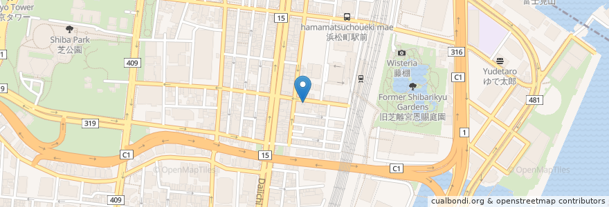 Mapa de ubicacion de もつ鍋 やまや 浜松町店 en Japon, Tokyo, 港区.