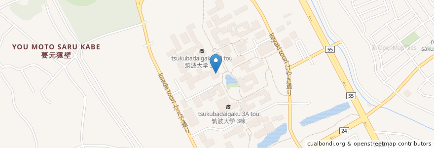 Mapa de ubicacion de 粉とクリーム en 日本, 茨城県, つくば市.