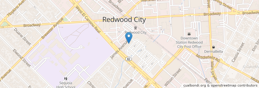 Mapa de ubicacion de Little Madfish en United States, California, San Mateo County, Redwood City.