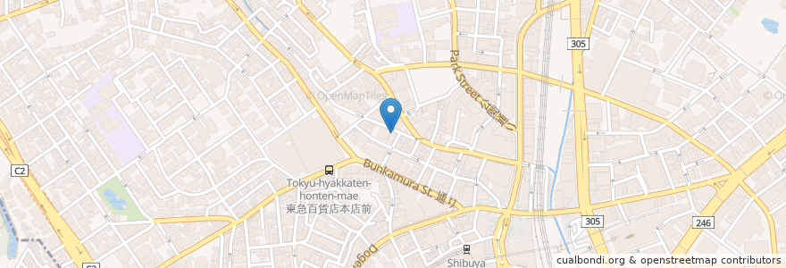Mapa de ubicacion de シェーキーズ en Япония, Токио, Сибуя.