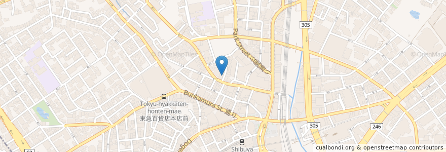 Mapa de ubicacion de 丸亀製麺 en 日本, 東京都, 渋谷区.