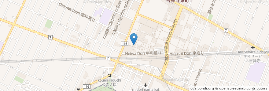 Mapa de ubicacion de くまもと物産館 en Япония, Токио, Мусасино.