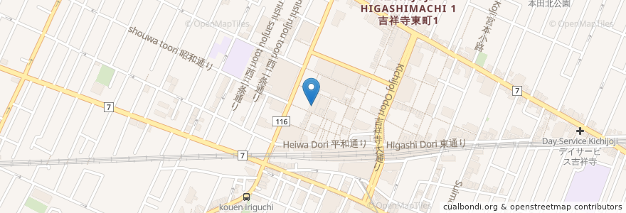 Mapa de ubicacion de ガスト en 日本, 東京都, 武蔵野市.