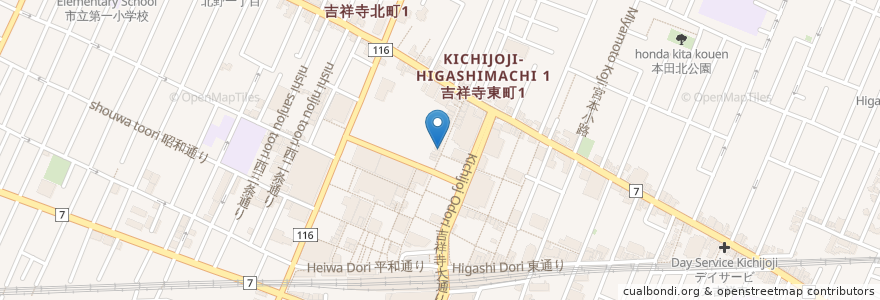 Mapa de ubicacion de 稲垣薬局 en 일본, 도쿄도, 武蔵野市.