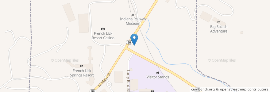 Mapa de ubicacion de Huck's en Amerika Syarikat, Indiana, Orange County, French Lick.