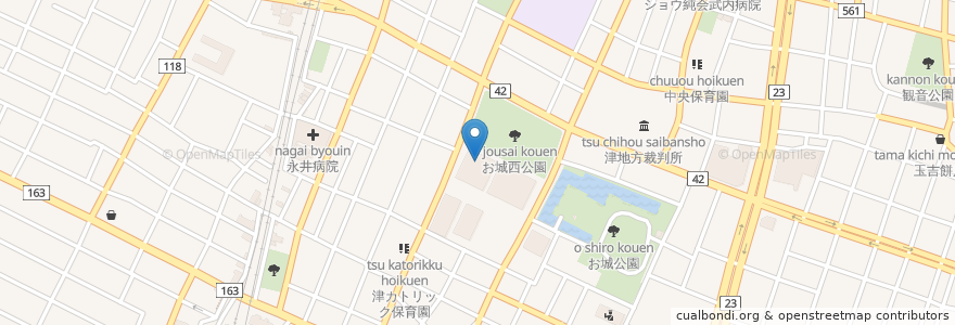 Mapa de ubicacion de 津リージョンプラザ en 日本, 三重県, 津市.