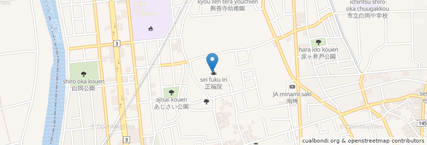 Mapa de ubicacion de 正福院 en Giappone, Prefettura Di Saitama, 白岡市.
